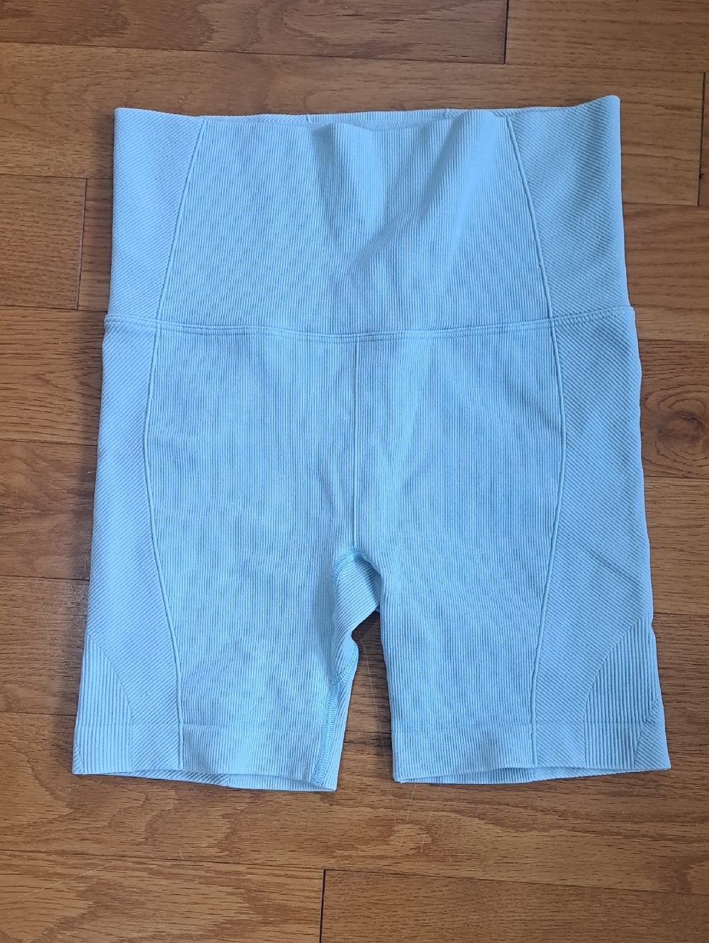 all in motion Light Blue High-Waist Ribbed Bike Shorts